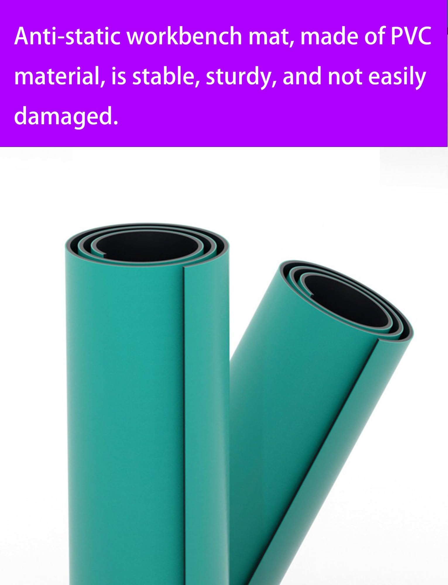 Estera de soldadura de PVC antiestática verde, almohadilla de banco de trabajo antideslizante resistente al calor for reparación electrónica y soldadura de teléfonos(15.8x394.0in/40x1000cm)