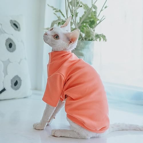 Miniatura 5 de Sphynx - Camisa de forro polar cálida para gatos, cuello alto, ropa térmica sin pelo para Sphynx, Devon, ropa de gato de Cornualles y gatitos y