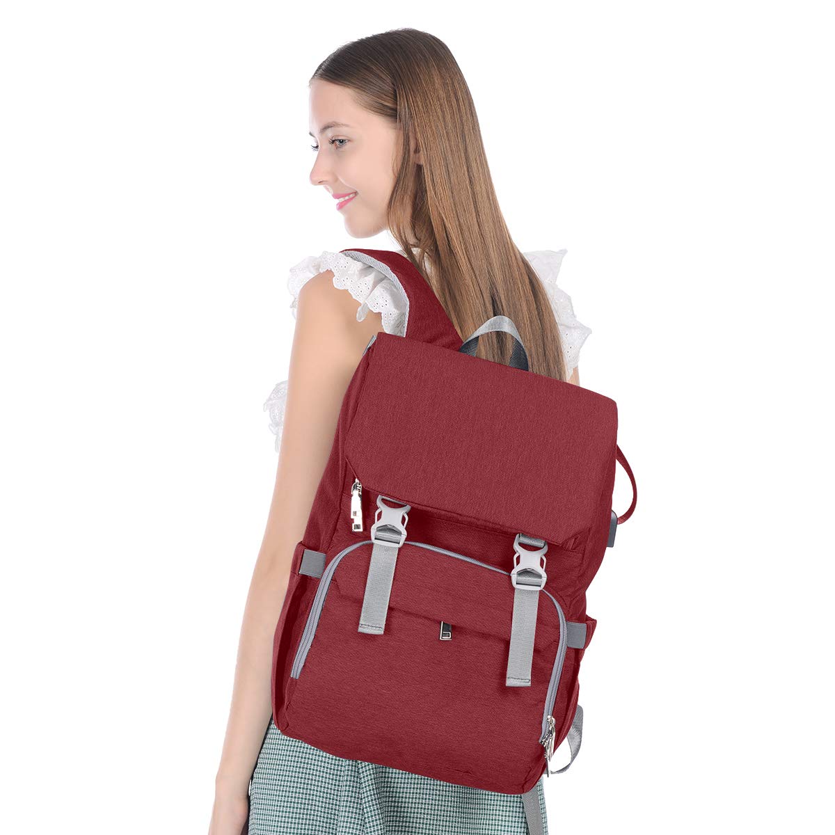 SONARIN Multifonction Imperméable Sac à Dos à Langer pour Bébé avec matelas à langer,interface USB,Sac à langer avec sacs isolants bouteille,Grande Capacité,Lavable en Machine,Résistant