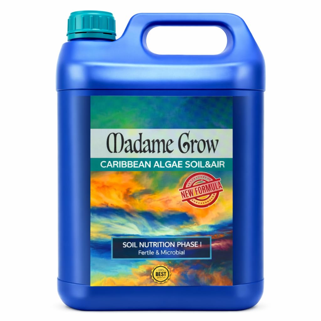 MADAME GROW Fertilizantes alga marihuana - abono floración marihuana - cogollador marihuana - fertilizante floración marihuana - fertilizante marihuana - liquido - engordar (CARIBBEAN ALGAE 5L)