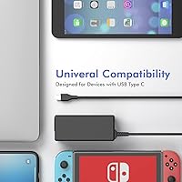 Vista 3 de SLE-TECH Cargador universal para Chromebook USB C de 65 W compatible con HP Chroembook Lenovo Thinkpad/Yoga Dell Chromebook 3100 Asus, Samsung