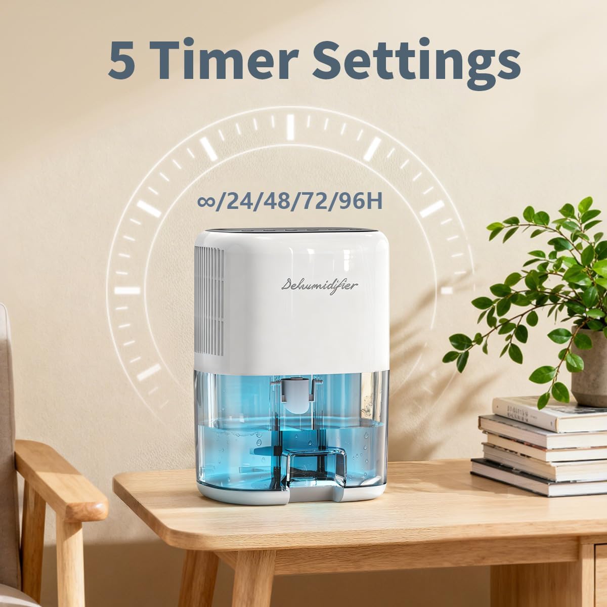 Small Dehumidifier for Home 44OZ Quiet with Auto Off & Defrost 5 Timers 3 modes 10 Color Lights 3 Brightness 260 Sq.ft Portable Dehumidifiers for Basement Bedroom Bathroom RV Closet