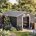 GARDEBRUK® XXXL Metall Gerätehaus 8m² mit Fundament 315x260x180cm Schiebetür Anthrazit Geräteschuppen Gartenhaus 15m³
