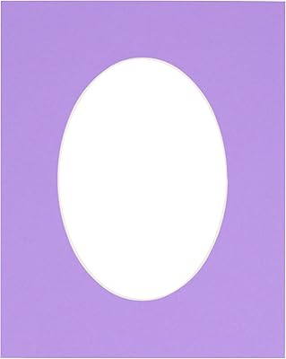 8x10 Mat Bevel Cut for 5x6 Photos - Precut Light Purple Oval Shaped Photo Mat Board Opening - Acid Free Matte to Protect Your Pictures - Bevel Cut for Family Photos, Pack of 1 Matboard