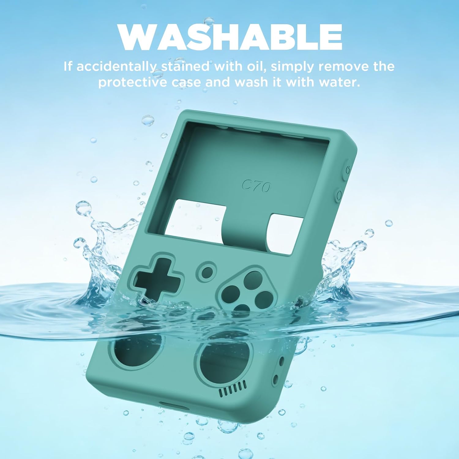 for RG35XX Pro Soft Silicone Protective case,case Compatible with RG35XX Pro and landyard (Pine Green) - Image 5