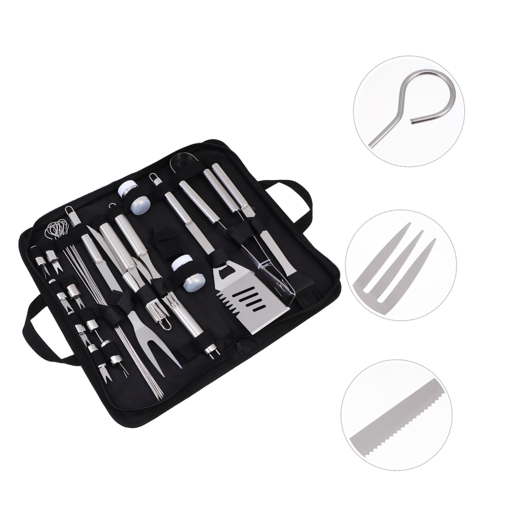 GALPADA Teiliges BBQ Grillbesteck aus Edelstahl Langlebig und Sicher Inklusive Grillzange Hitzebeständig mit Tragbarer Oxford Tasche für Outdoor Grillen Camping und Party