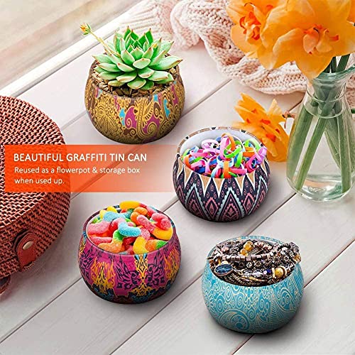 Scented Candles Gifts Set For Women,Lavender, Lemon, Mediterranean Fig, Fresh Spring, Real Soy Wax Portable Travel Tin Candle 5.6 Oz #TOP4