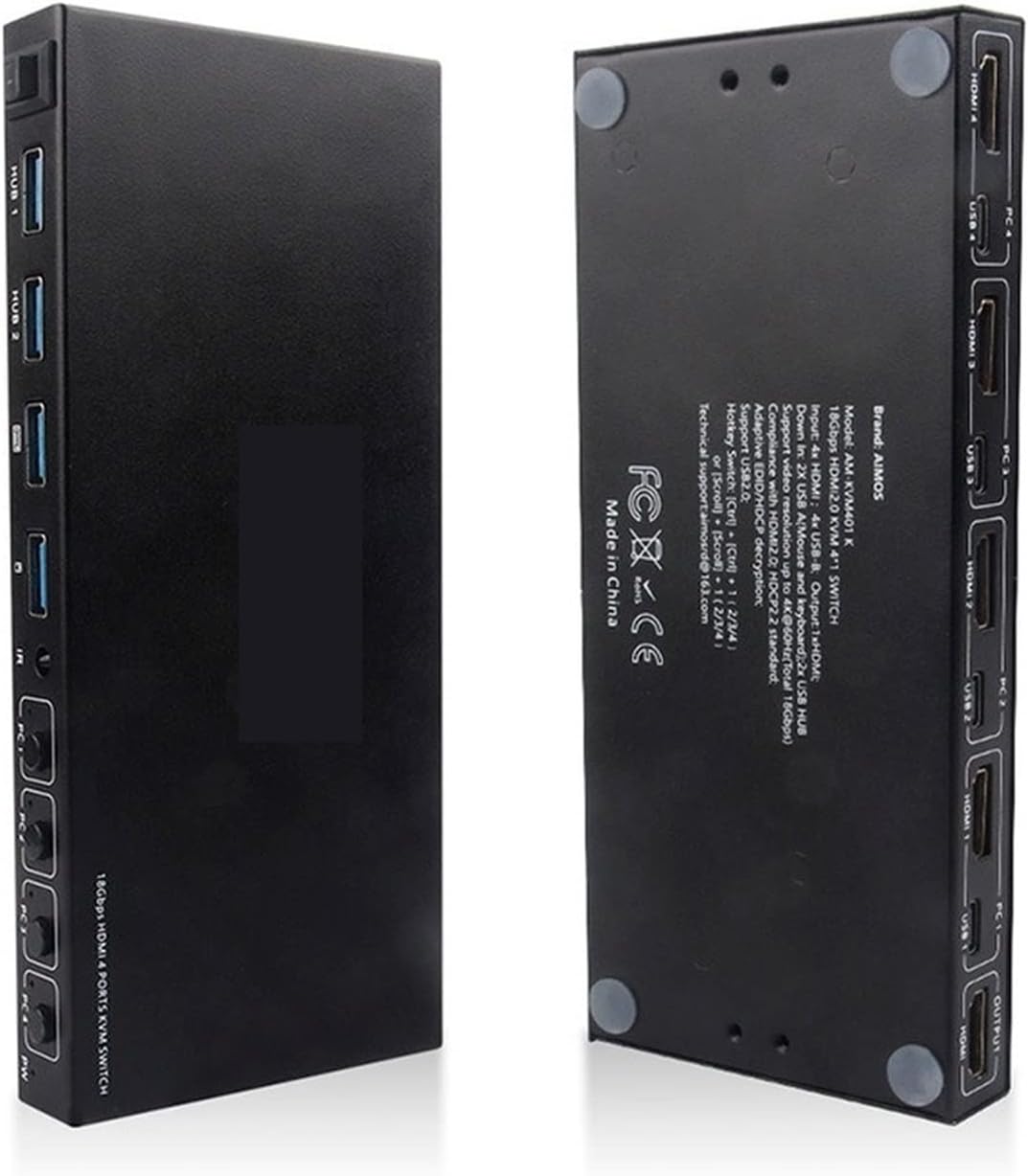 4 ポート HDMI KVM スイッチャー 4 IN 1 アウト HDMI USB 【4B】 スイッチスプリッター共有モニタ