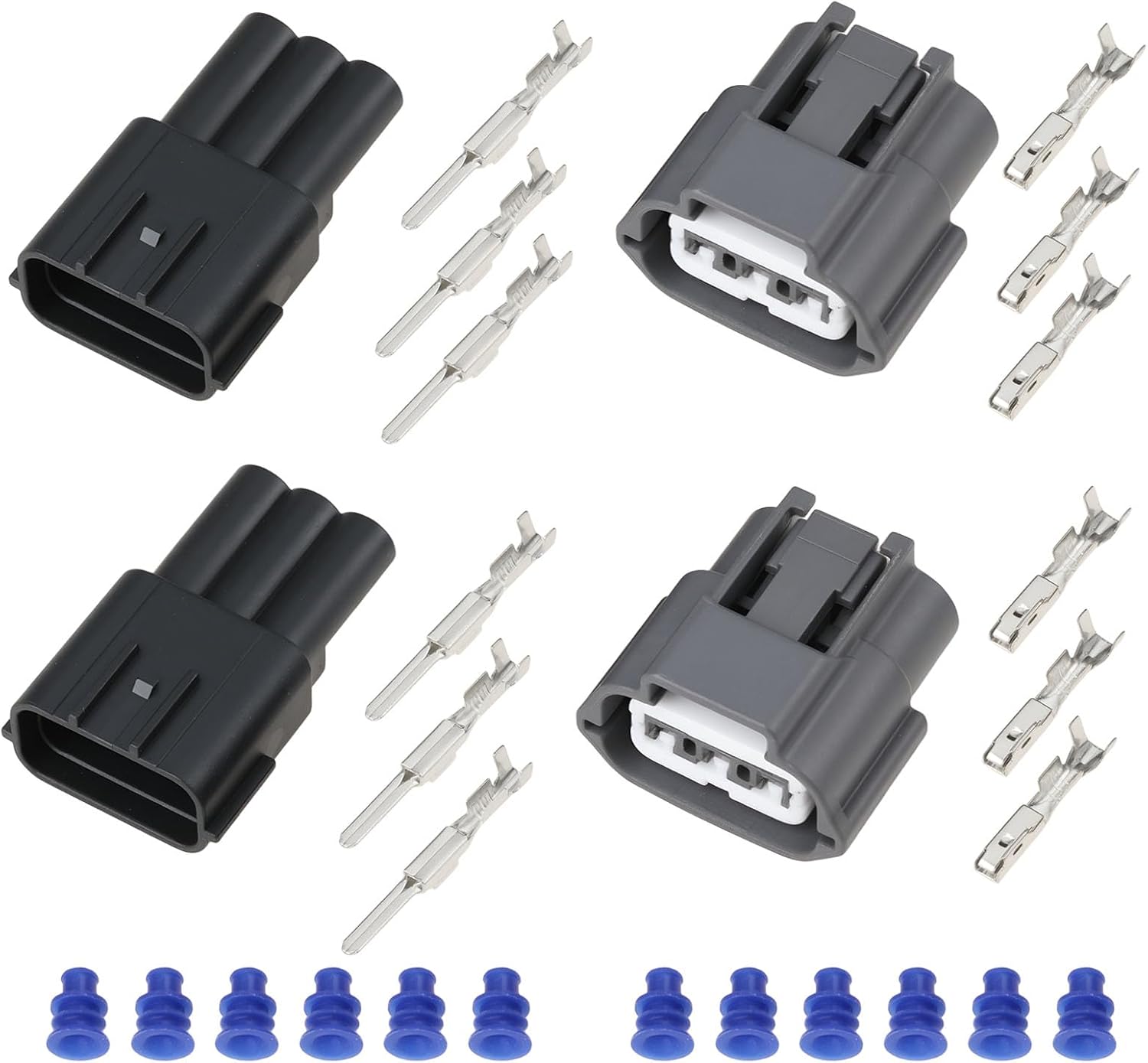 SING F LTD 4pcs 3Pin Ignition Coil Connector Plugs Male Female 6189-0779 Compatible with Nissan