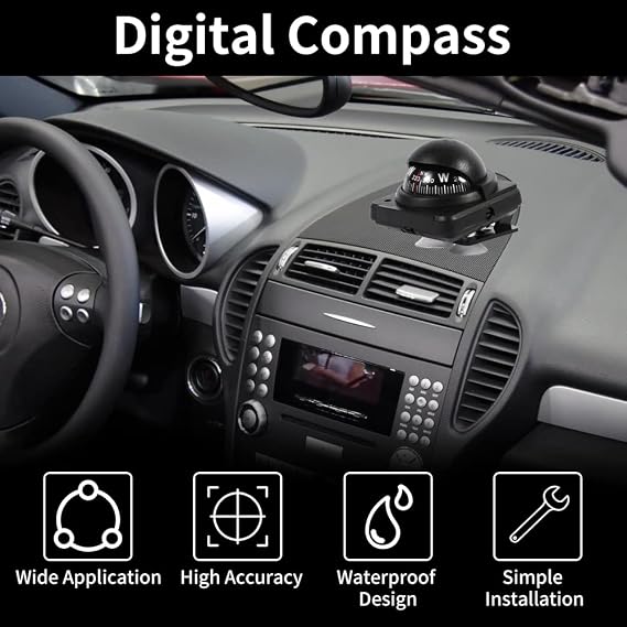 Marine Navigation Multifunctional, Car Boat Marine Navigation Camping Mount Dashboard Digital for Car Vehicle Sea Marine Boat Ship Outdoor Trip