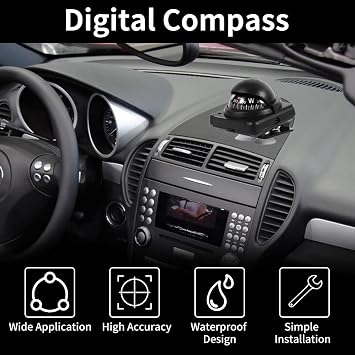Marine Navigation Multifunctional, Car Boat Marine Navigation Camping Mount Dashboard Digital for Car Vehicle Sea Marine Boat Ship Outdoor Trip