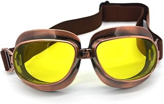 evomosa Motorcycle Goggles Vintage Pilot Goggles Retro Motocross Goggle Outdoor Eyewear Sports Glasses for Half Helmet