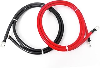 KEDAKEJI 2 AWG Battery Cable 2 AWG Gauge Pure Copper Battery Inverter Cables with 5/16 in Lugs Both Ends Power Inverter Wire Set for Automotive Solar Marine Boat RV Car Motorcycle Red and Black (3FT)