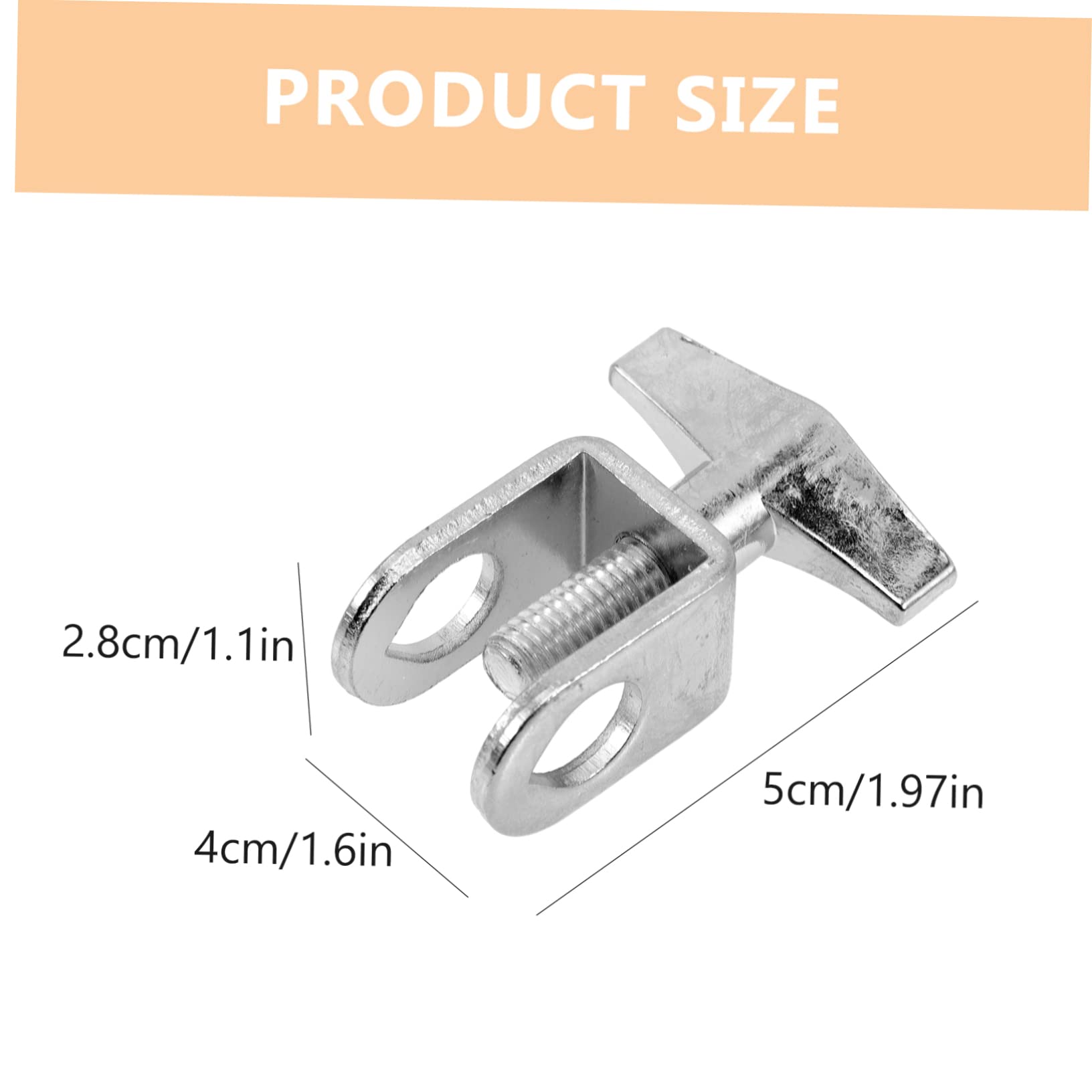 BESTonZON Cowbell Holder Clip Metal Construction Silver Clamp Easy Install Drum Set Accessory