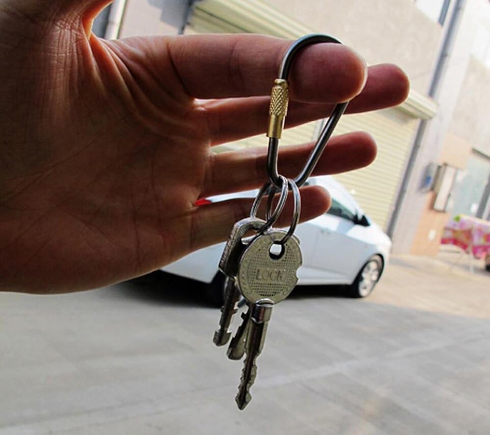 EKLOEN 5pcs MINI Titanium Locking Carabiner, Perfect D-ring for Outdoor and Indoor Use : Sports & Outdoors