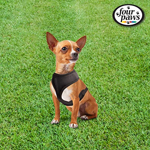 Image of Four Paws Walk-About Comfort Control No-Pull Harness for Dogs, Adjustable Soft Padded Breathable Air Mesh Dog Vest for Walking, Black, Small