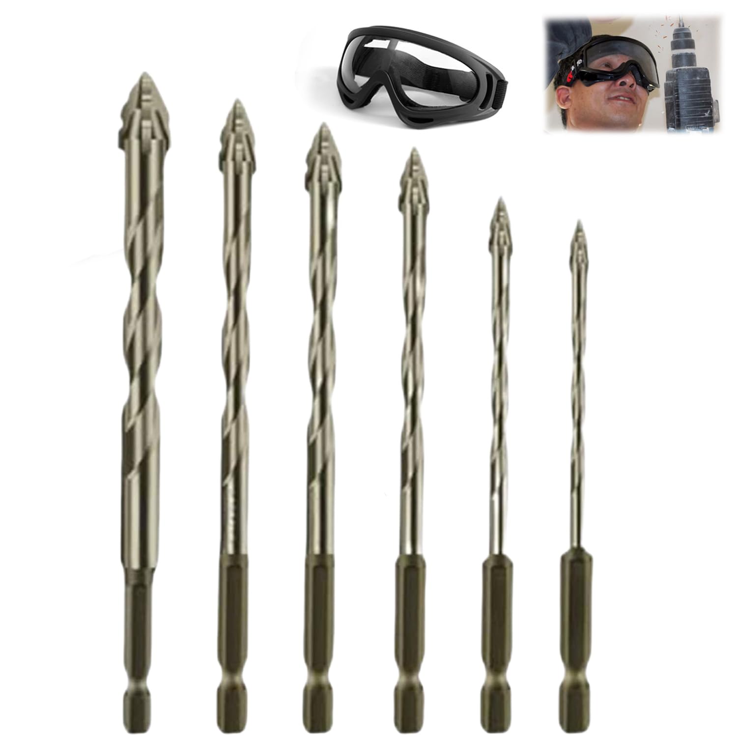 Four Blade Serrated Eccentric Drill Bits, 4 Blade Serrated Eccentric Drill Bit, Precision Ground for Metal/Wood/Plastic - Efficient Chip Removal & Heat Resistance (3+4+5+6+7+8+10+12+14+16mm)