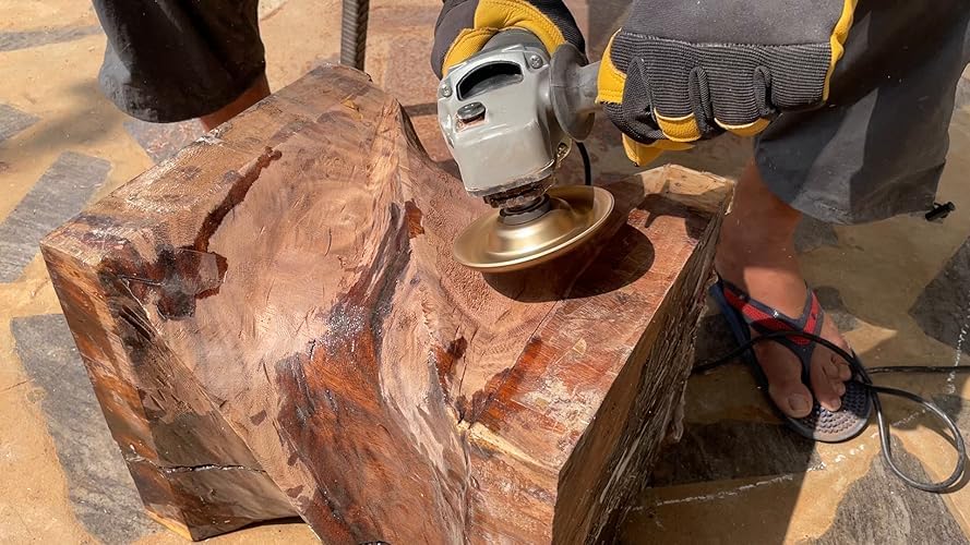 Image of Inditrust 4 Inch Wood Carving Disc Set, Angle Grinder Disc Grinding Wheel Shaping Disc 5 /8 Inch Bore Grinder For Woodworking, Fibreboard, Plywood, Plastic (Taper Shape)