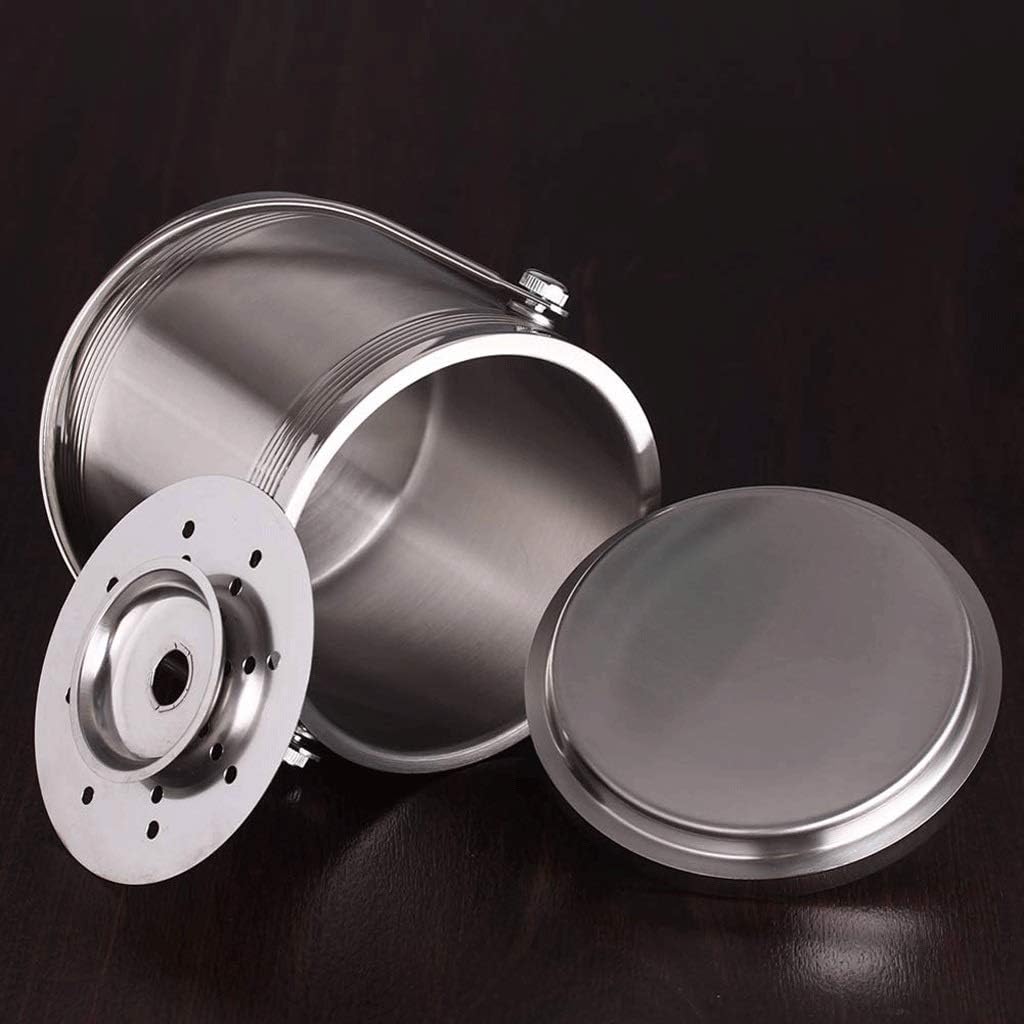 ice Bucket, Ice Bucket Double Loop Thread Insulation with Lid Ice Bucket Insulation Bucket Ice Bucket, Stainless Steel Ice Bucket Double Bar Ice Bucket