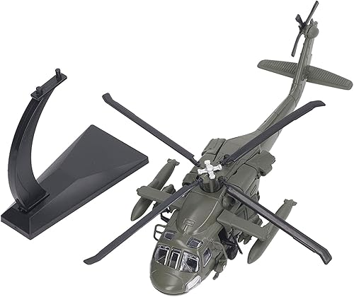 Miniatura 6 de Modelo de helicóptero fundido Decoración Exquisita simulada portátil para niños Modelo de helicóptero blindado de aleación para dormitorio (tipo 2)