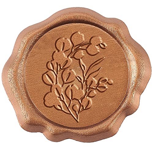 CRASPIRE Flower Wax Seal Stickers Bronze Wedding Floral Self- Adhesive Sealing Decorative Stamp Stickers Envelope for Valentine's Day Decor Invitation Envelopes Card Craft Scrapbook Party Gift
