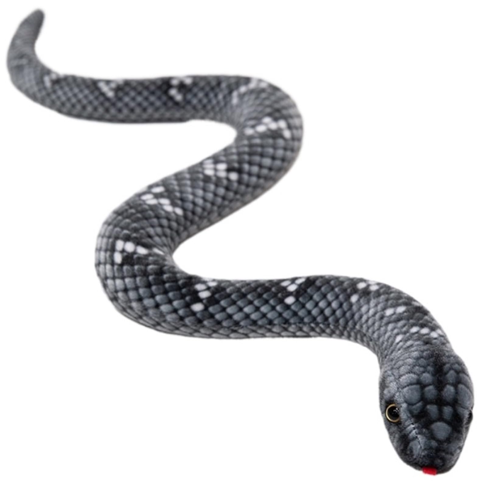 KUKUShining Snakes Plush, Realistic Soft Stuffed Animals Dolls Toys Cute Plushie For Halloween Favors Decoration Prank Props(Black,50cm/19.8in)