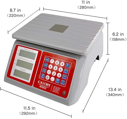 Miniatura 3 de Paquete de báscula comercial impermeable, escala de precios comercial digital de 66 libras  66.1lbs para alimentos, carne, productos de frutas con