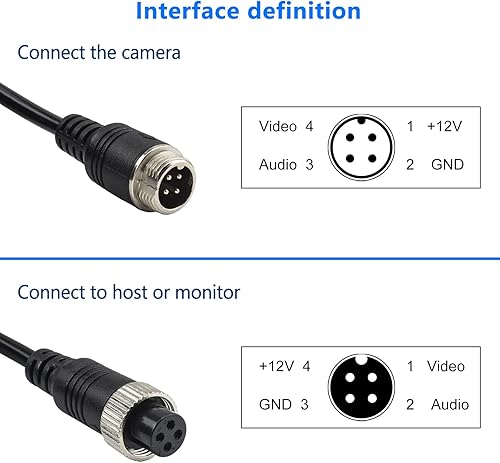 Miniatura 2 de Lonlonty Cable de cámara de 4 pines con cubierta de tubo de corrugado, cable de extensión de aviación de 4 pines, cable de video de 4 pines para