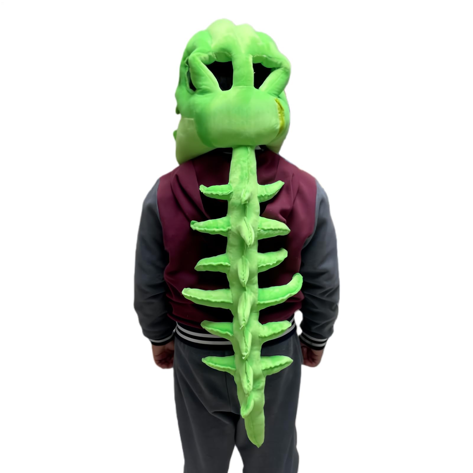 Costume da scheletro da dinosauro per bambini, costume cosplay da rettile con osso spaventoso, abbigliamento da gioco per spettacoli teatrali, creatori di contenuti scolastici
