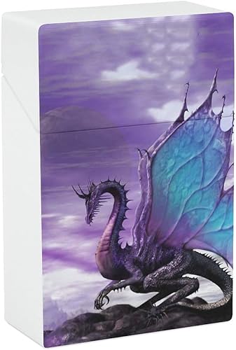 Caja de cigarrillos de plástico púrpura del dragón de la fantasía caja de cigarrillos portátil cajas de cigarrillos de bolsillo almacenamiento de