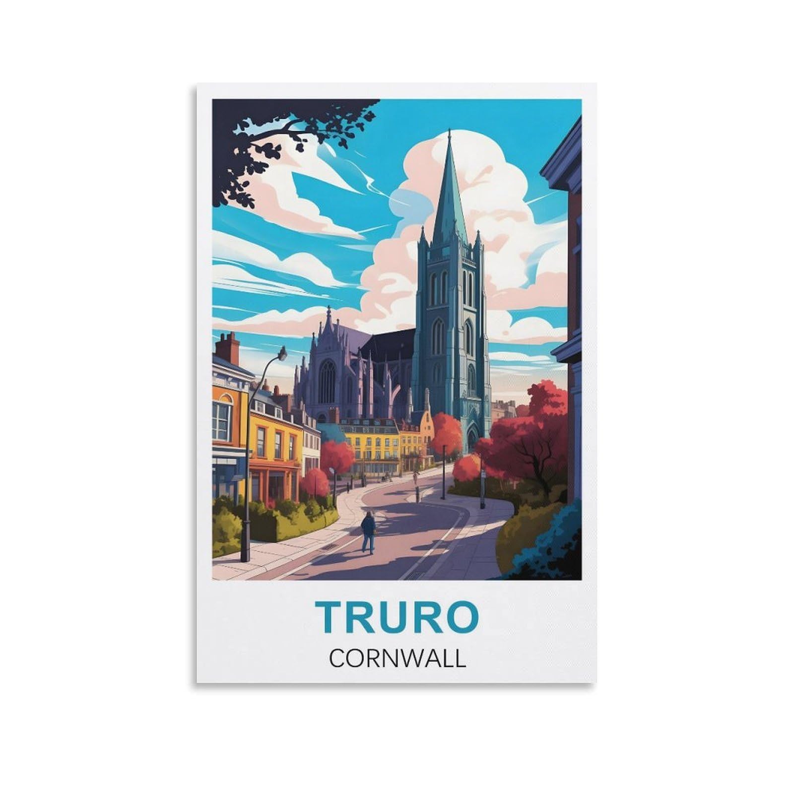 EZMLFA 5D Diamond Painting Kits,Truro Cornwall Diamond Art Kits Adults, Create Your Own Diamond Painting Full Drill Gifts for Home Decor 40x40cm