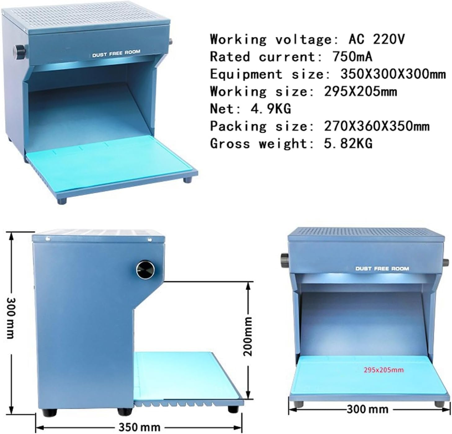 Staubfreie Werkbank mit Filtration und Reinigung für Telefonreparatur, Laminar Flow Hood mit einstellbarem Licht zur Bildschirmtrennung