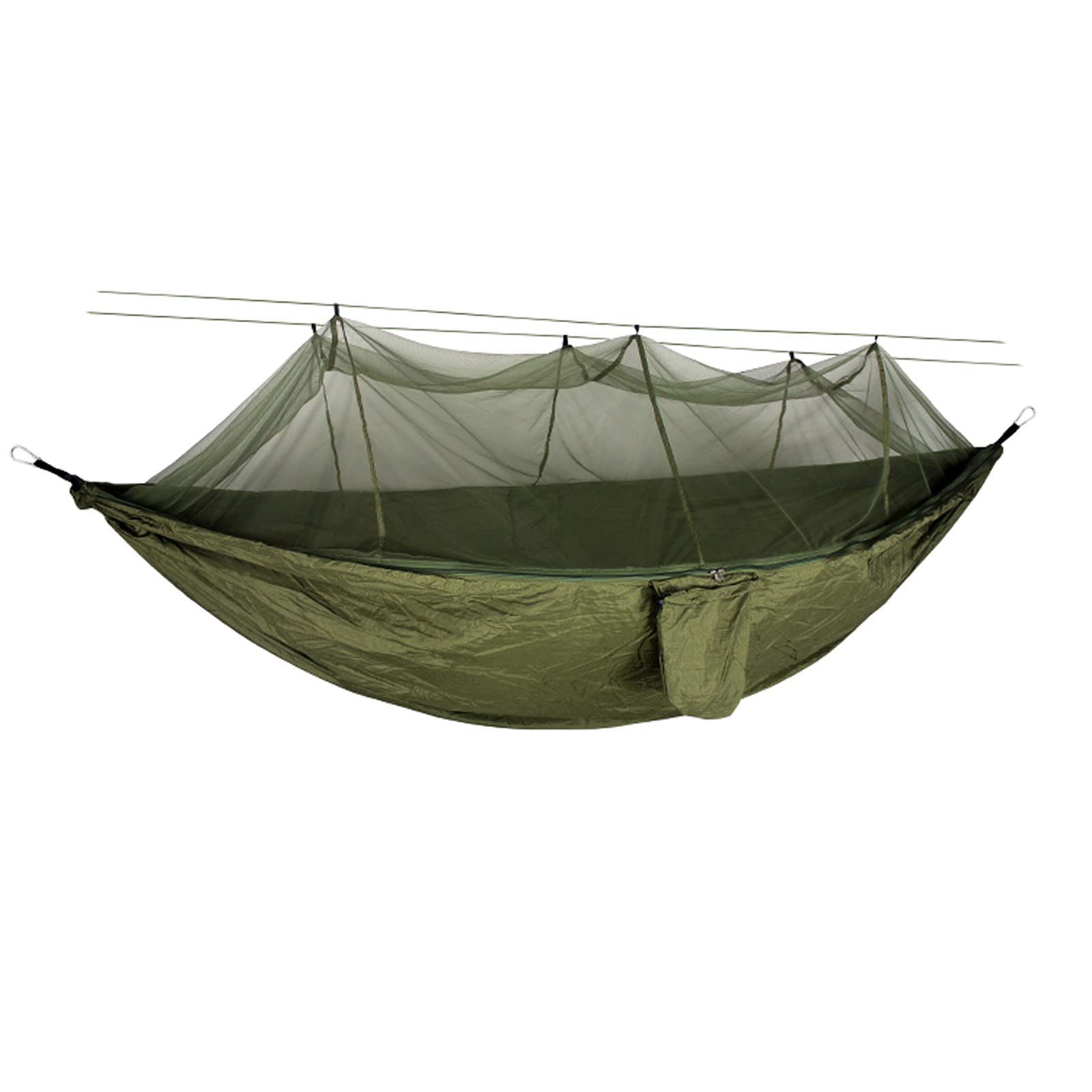 Hamaca para árbol de camping con cordón ligero de 650 g, hamaca para exteriores con mosquitero, hamaca portátil doble de fácil montaje para senderismo, camping, mochilero, viajes, patio trasero, pla