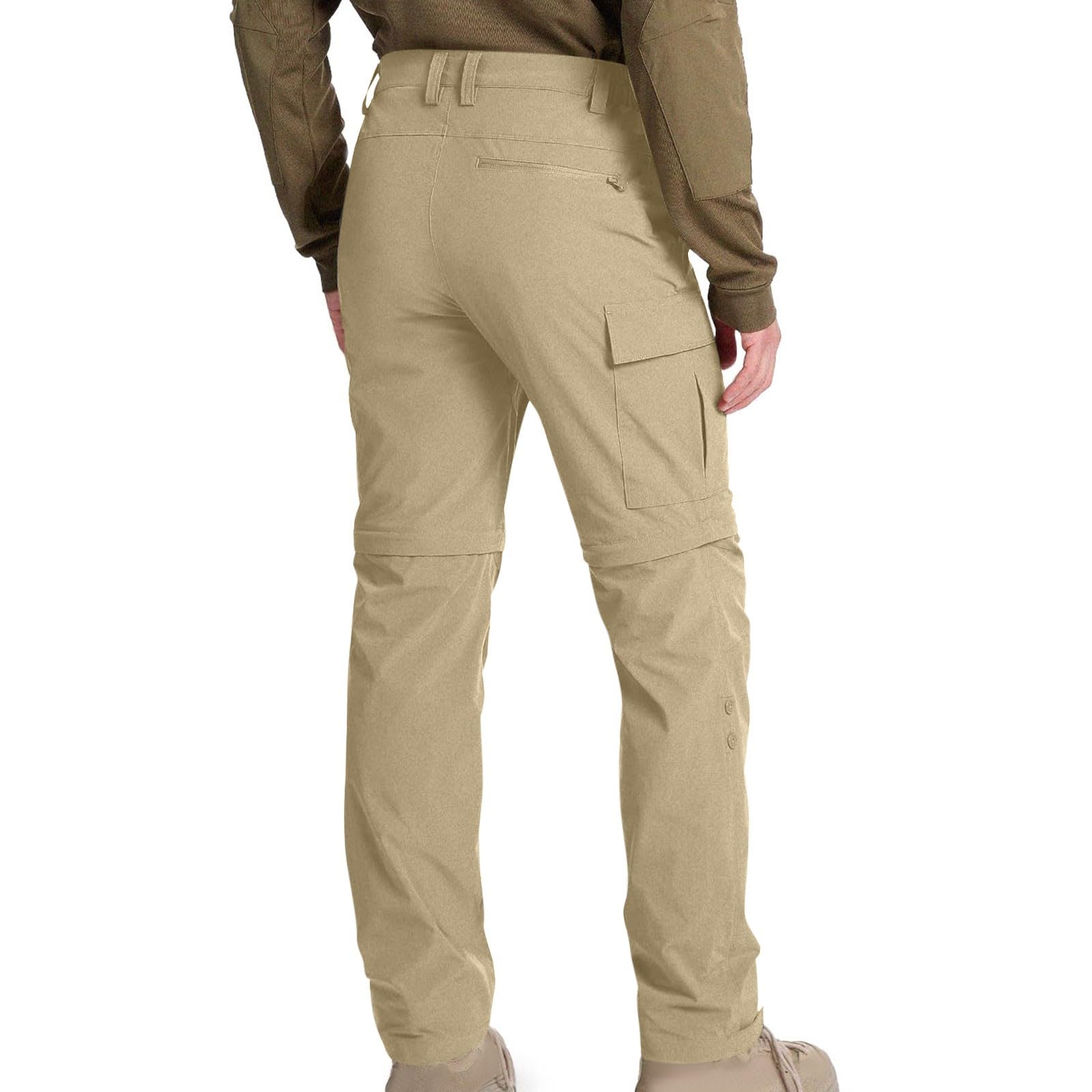 Pantalones de senderismo con cremallera para hombre, convertibles, elásticos, para exteriores, ligeros, para trabajo, viajes, pesca, jardinería, caminar, con múltiples bolsillos, ropa táctica de