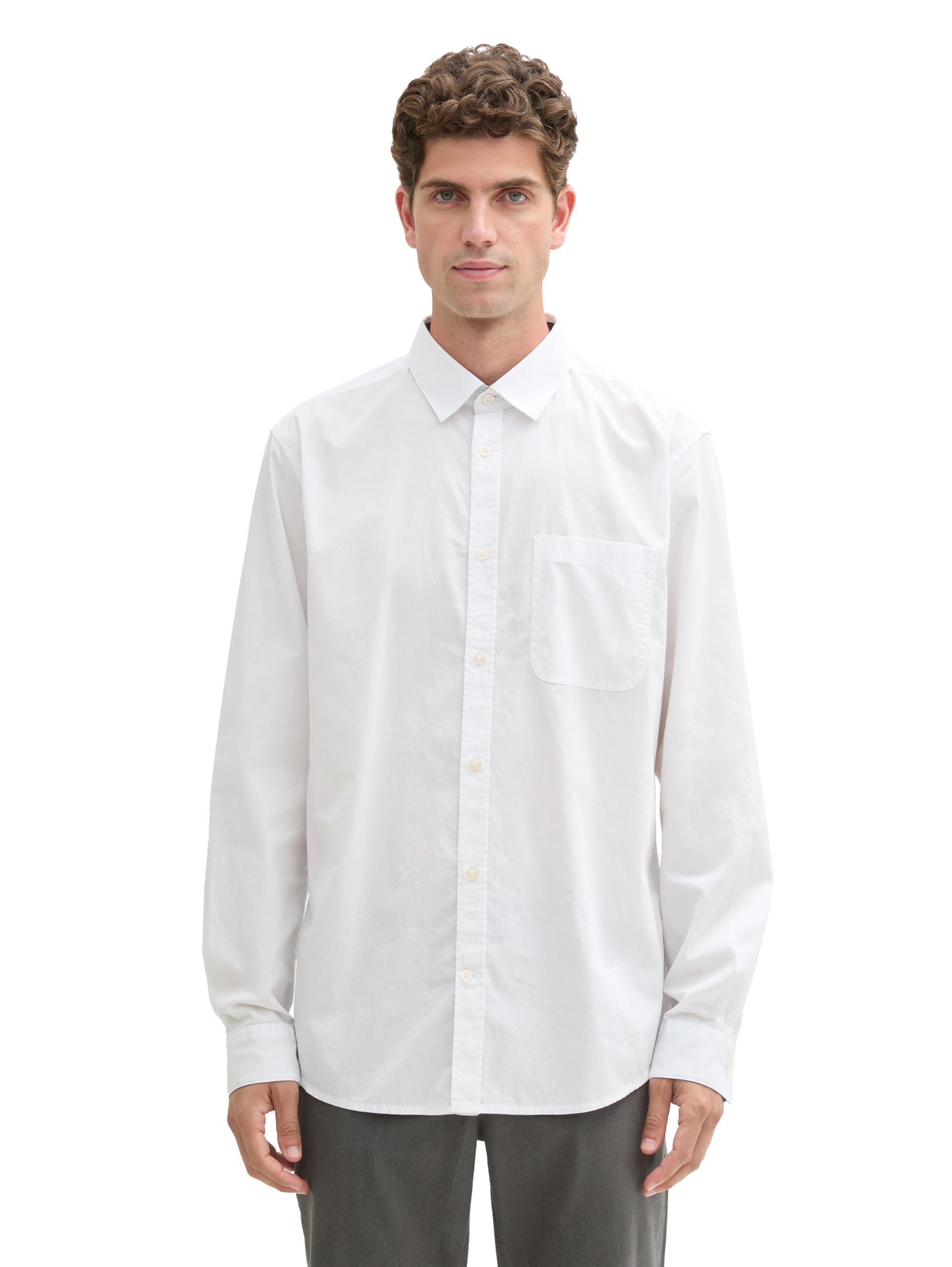 TOM TAILOR Men's Regular Fit Shirt with Chest Pocket