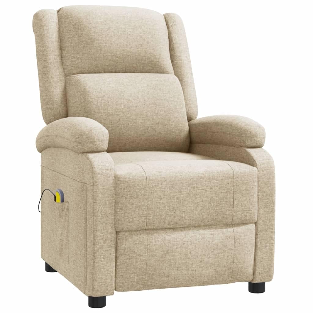 Willood Sillon Relax Reclinable Electrico Sillón de Masaje de Tela Color Crema