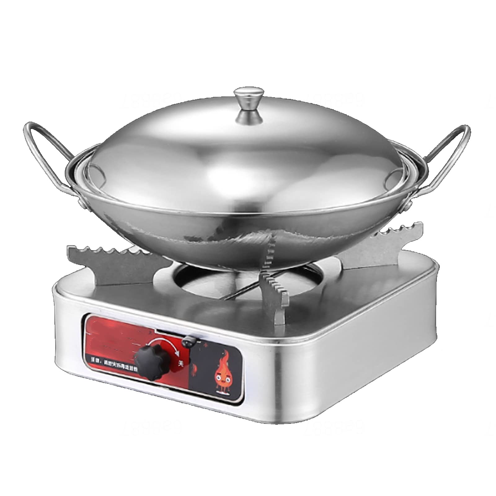 Spirituskocher für Innenraum Mit Topf Campingkocher, Tragbarer Camping Alkoholkocher Set, Mini Spiritusbrenner für Im Freien, Verwendet Part, Hot Pot Grillen Picknick,Silver