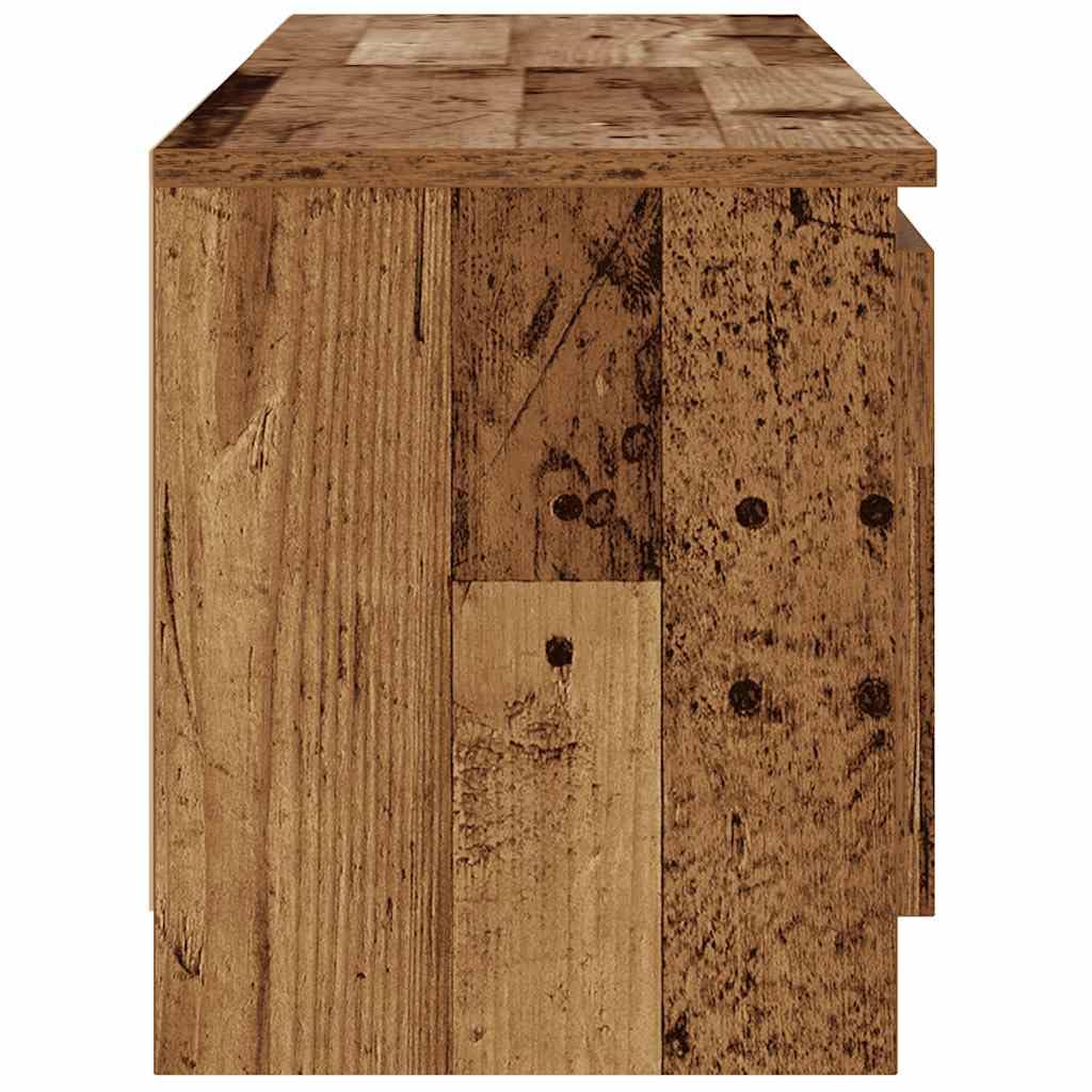 Szafka TV z diodami LED, wygląd starego drewna, 120 x 30 x 36 cm, wytrzymała uniwersalna podstawka pod telewizor do salonu, konsola medialna z oświetleniem RGB, uniwersalny stojak na telewizor