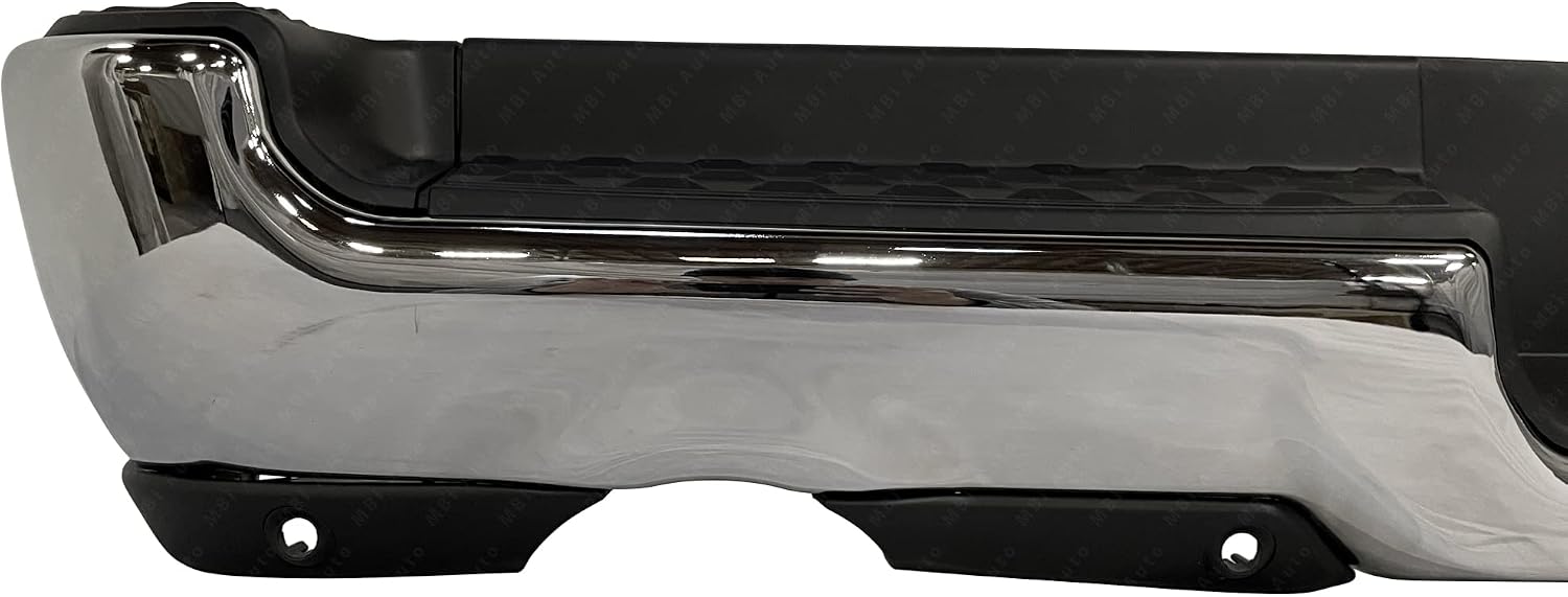 BUMPERS THAT DELIVER - Chrome, Steel Rear Step Bumper Assembly Compatible with 2019-2024 RAM 1500 w/Park Assist & Dual Exhaust 19-24, CH1103146