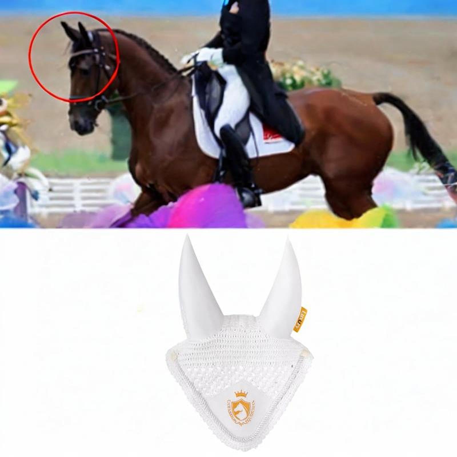 Bonnet Anti-Mouches pour Chevaux, Accessoire Pratique Couvre-Oreilles