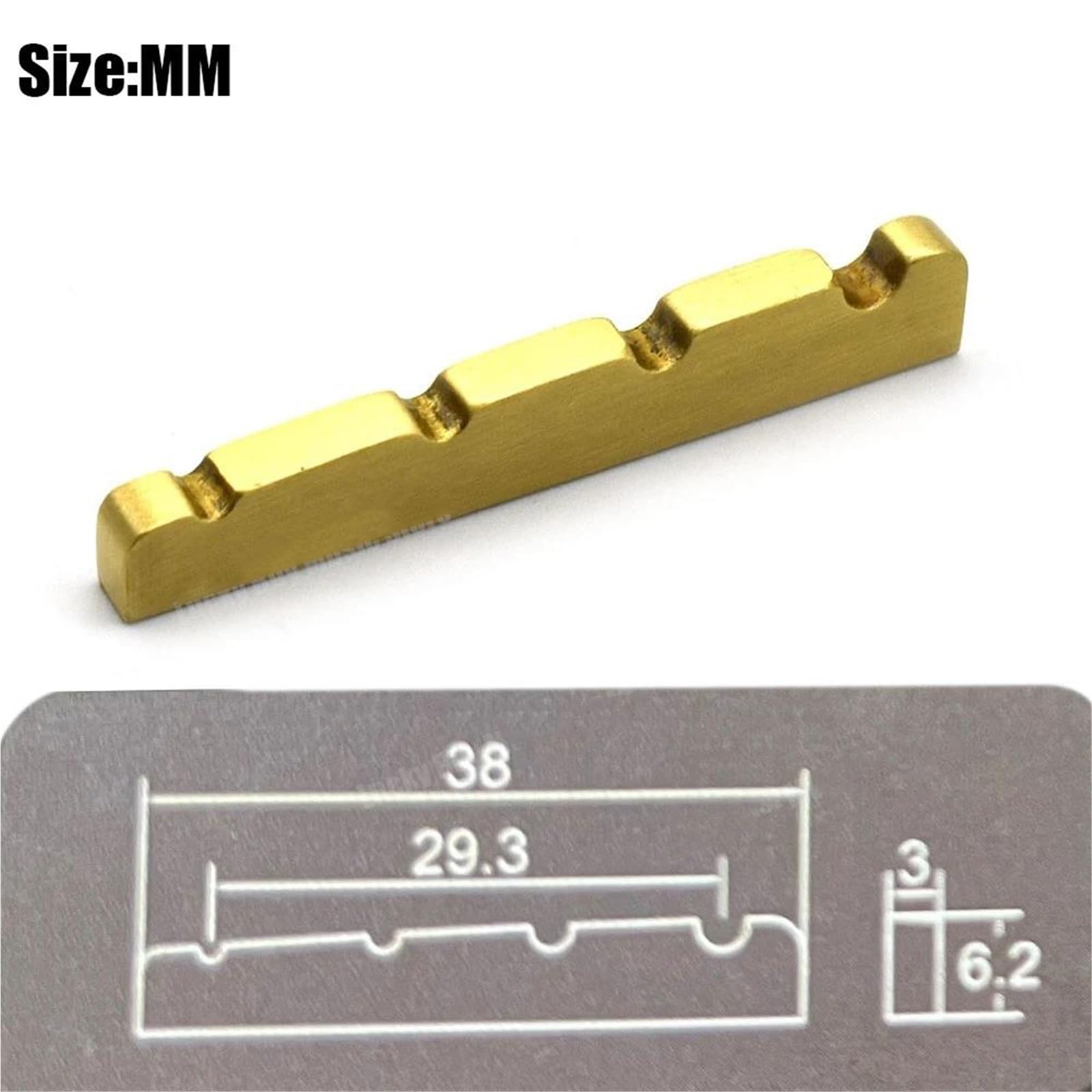Profesjonalna Nakrętka Gitary 20 Sztuk Gitara Elektryczna Mosiężna Nakrętka Części Zamienne 42/42.5/38MM Pasuje Do 4/6 Strun Basowych(38MM)