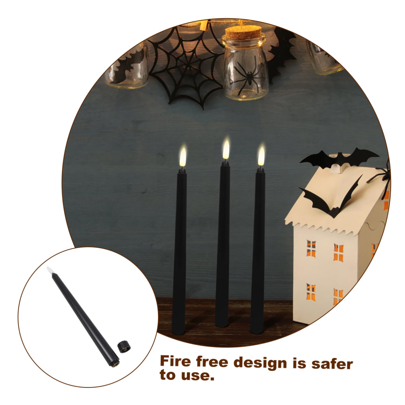 SHINEOFI 12 piezas Velas LED Decorativas Amarillas Parpadeantes para Halloween Fiesta Sin Fuego Seguridad