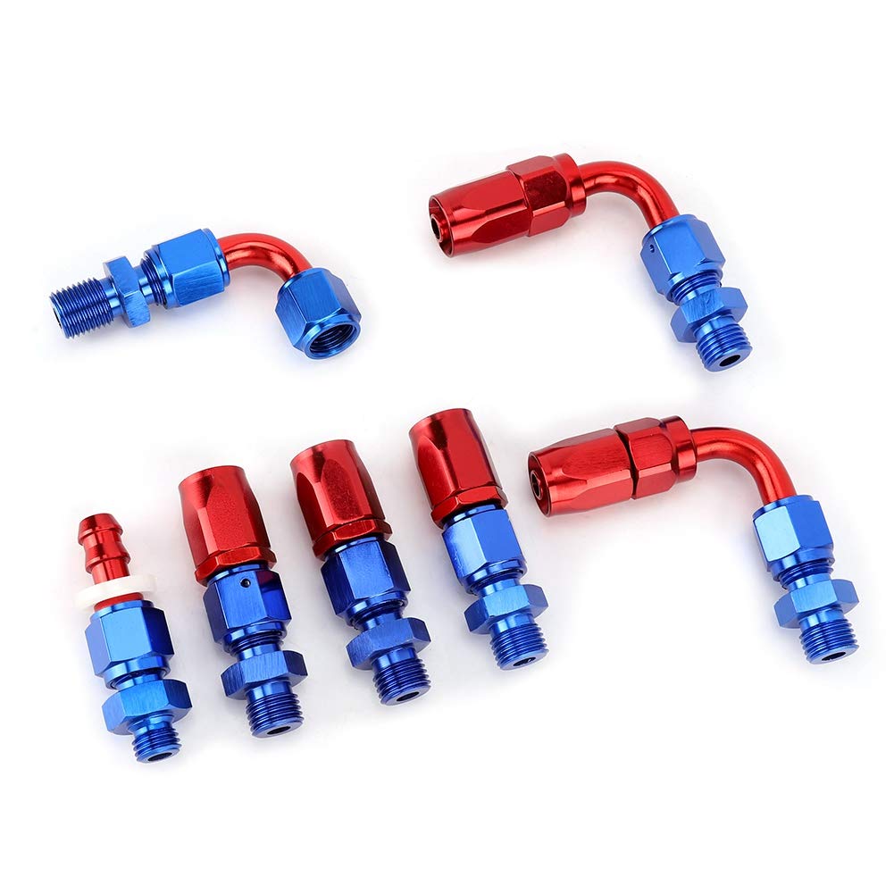 Raccordi terminali per tubi flessibili- Kit regolatore pressione olio regolabile in lega di alluminio universale 160psi calibro AN 6 Lato estremità(Nastro e rosso)