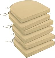 Vista 86 de downluxe - Cojín para asiento, redondo, impermeable, para exteriores e interiores, para patio o jardín, 43 x 41 x 5 cm, amarillo, paquete de 4