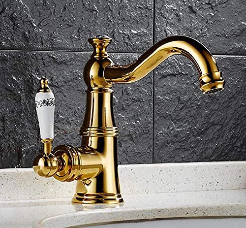 Robinet de bassin à poignée ergonomique en laiton haut de gamme