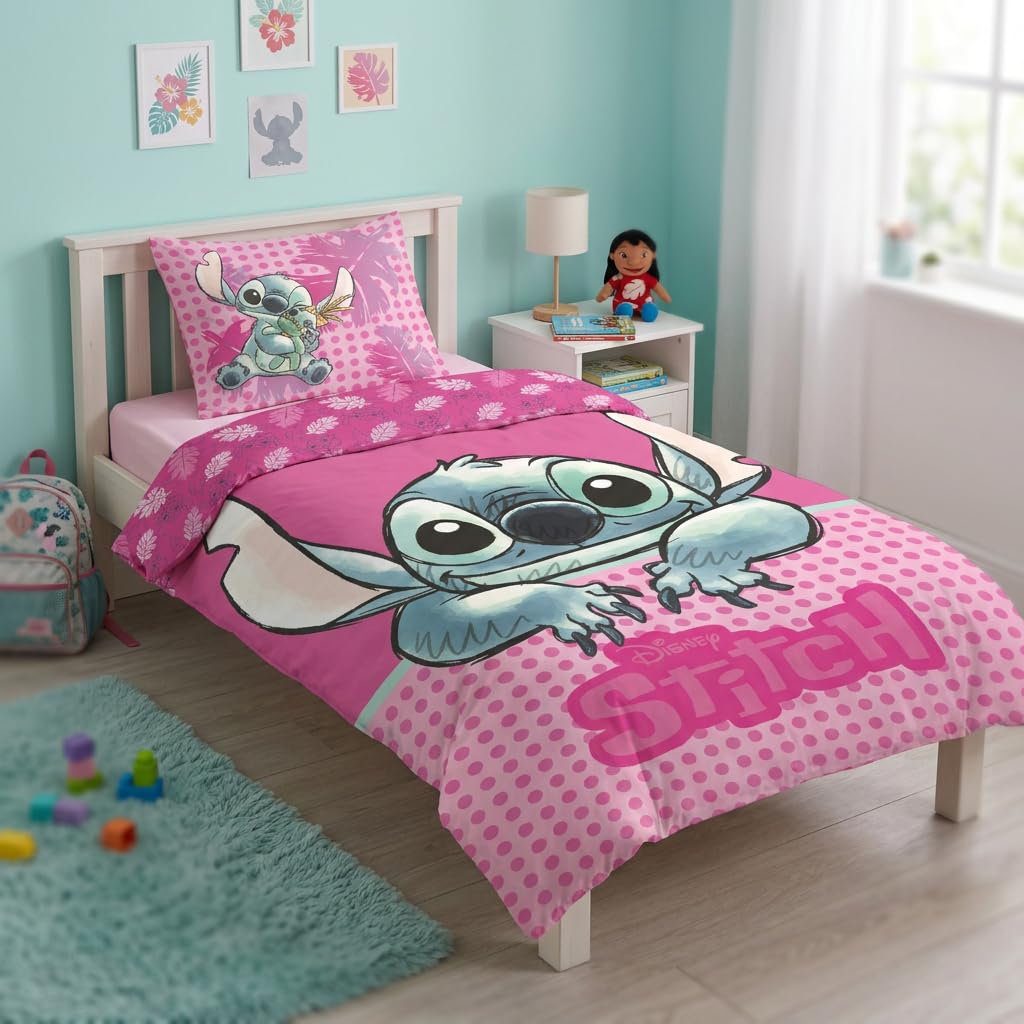 Lilo & Stitch Bettbezug - 2 -teilig, Bettbezug 135X200 cm + Kissenbezug 80 x 80 cm