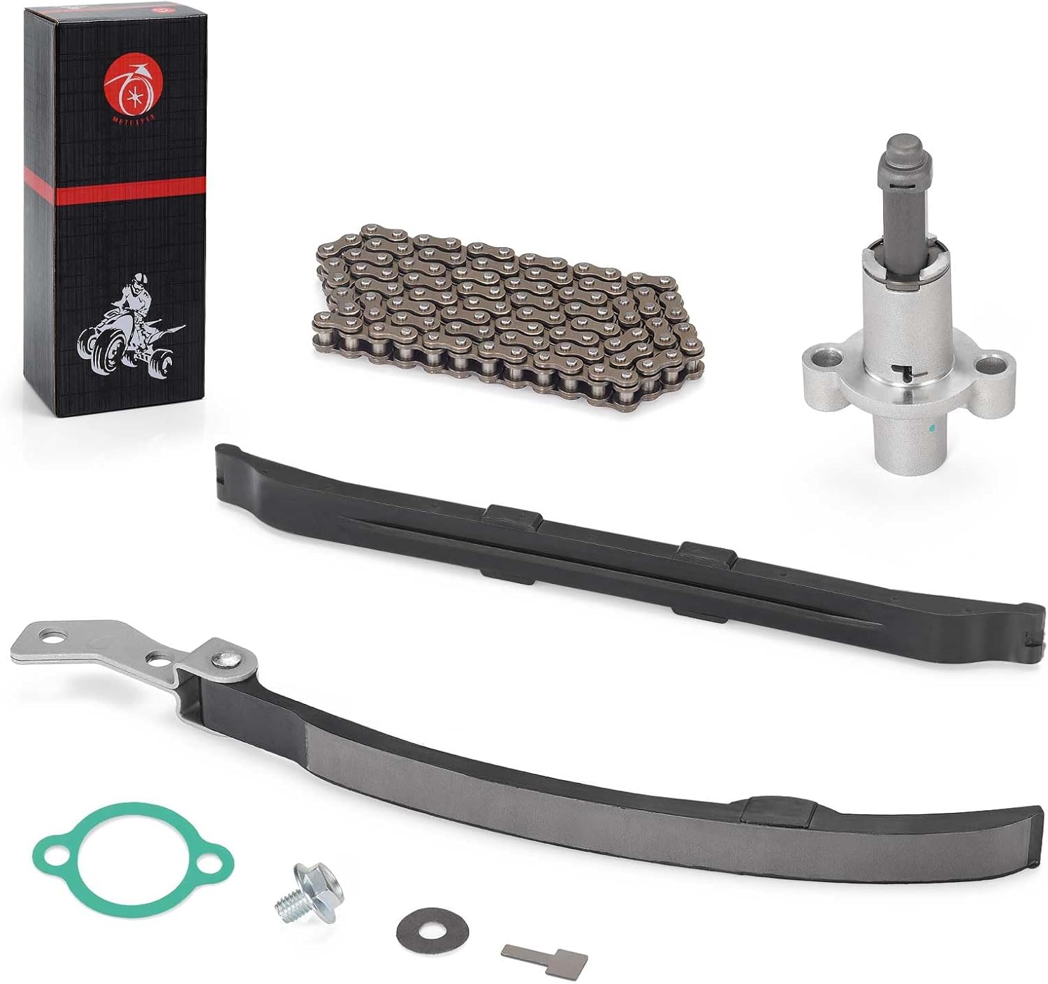 Cam Timing Chain & Guide Tensioner for Yamaha TTR225 TTR230 XT230 TW200 TT225 YFM200 225 250 MOTO-4 TRI-MOTO Bear Tracker YFB250 Timberwolf 1986-2023