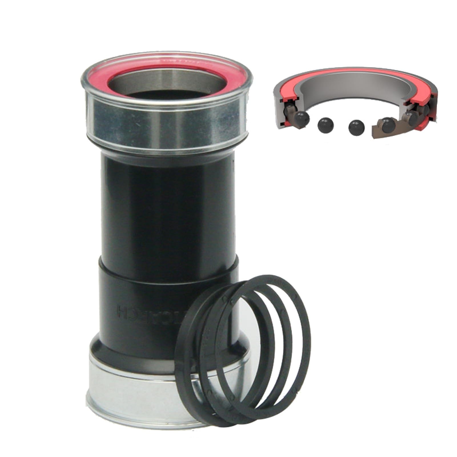Wspornik dolny do roweru szosowego, jednorzędowe ocynkowane łożysko, konwersja BB86/92 na BB386 za pomocą zestawu korby z wałem 30 mm