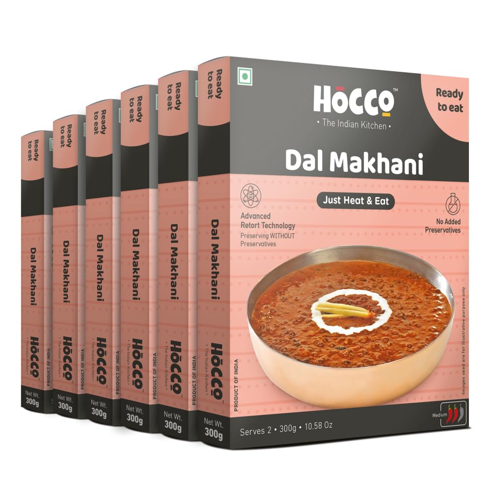 Hocco Dal Makhani Ready To Eat | Just Heat & Eat | Pure Veg Indian Food | No Added Preservative & Colours | Meal Ready In 5 Minutes | Microwave-Able Serves 2 (Pack Of 6) (B0C7ZNMYL8) Amazon Price History, Amazon Price Tracker