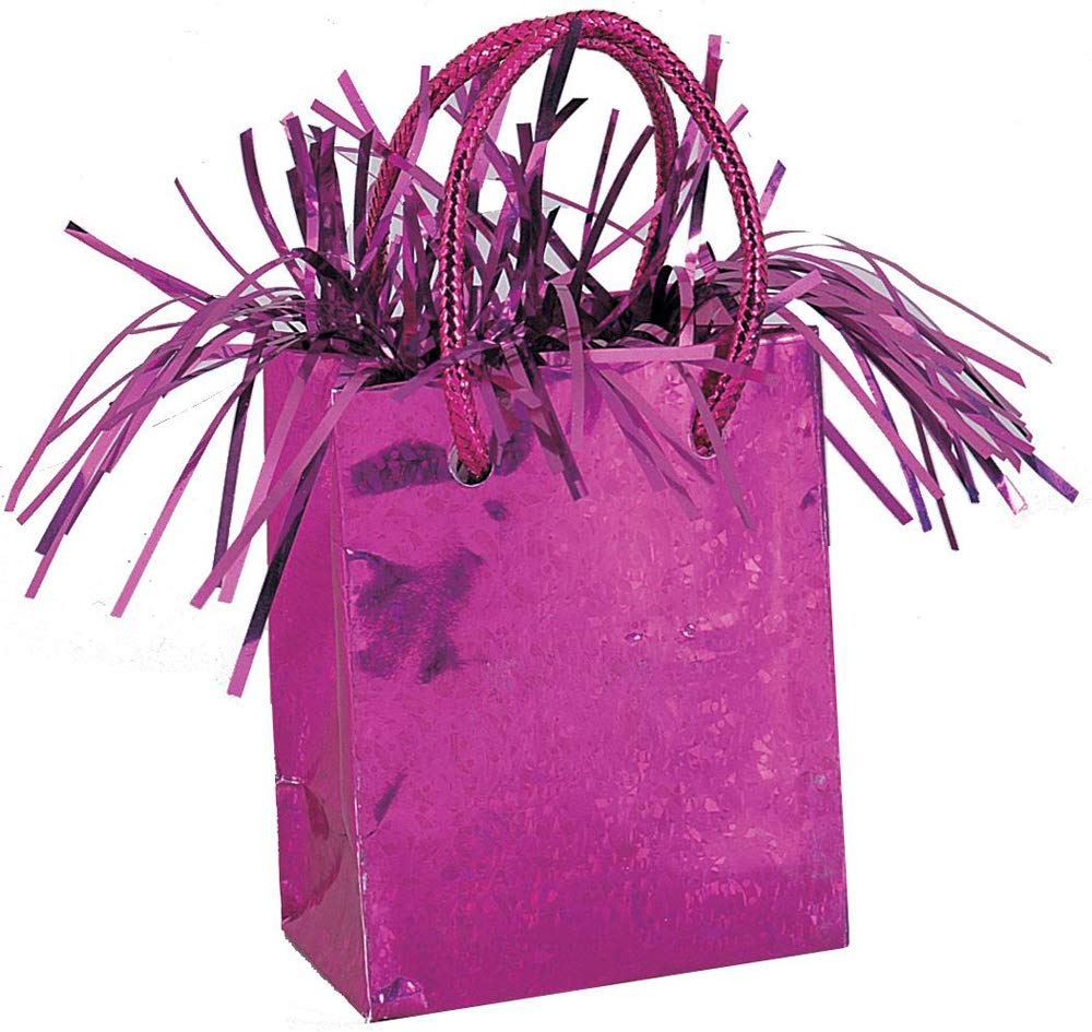 Elegant Hot Pink Mini Gift Bag Balloon Weight (12cm x 6cm) 1 Count - Perfect for Parties & Events